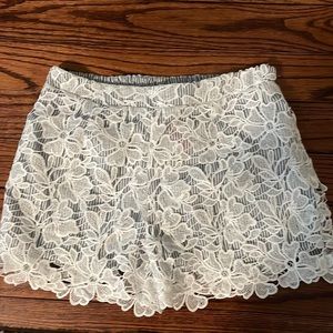 Blue and white floral shorts